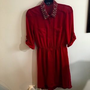 Bejeweled Red Dress